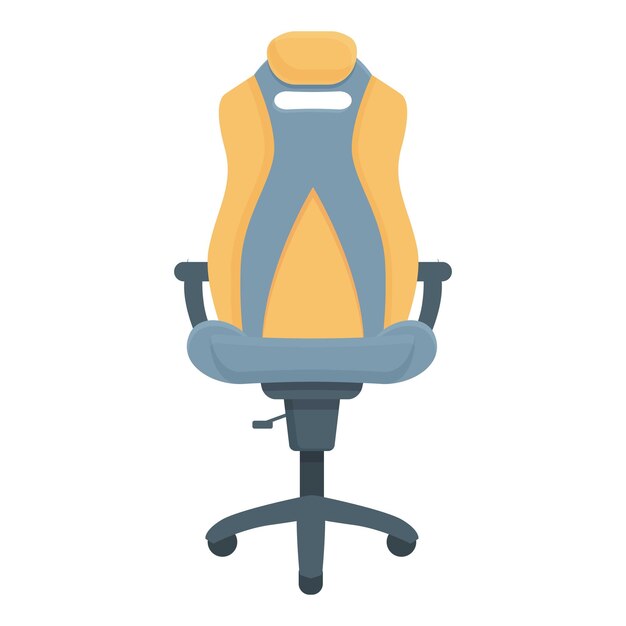 Vector vector de dibujos animados de icono de silla asiento de juego oficina principal