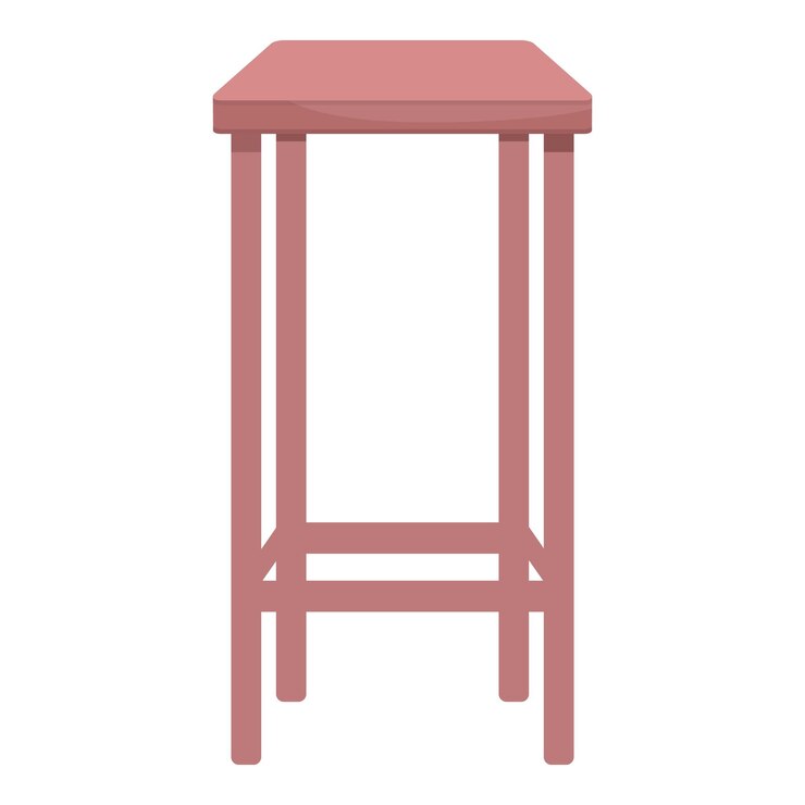 Vector vector de dibujos animados de icono de silla de madera clásica taburete de bar asiento moderno