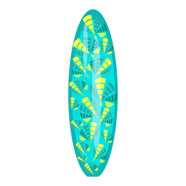 Vector de dibujos animados de icono de tabla de surf tropical Forma de surf Tablón clásico
