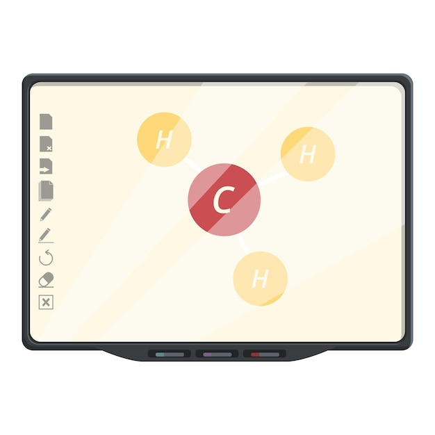 Vector de dibujos animados de icono de tablero interactivo del usuario Smart digital