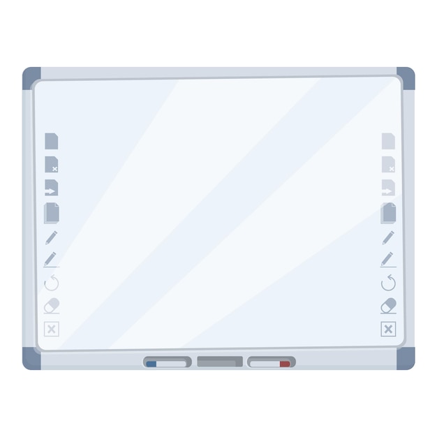 Vector de dibujos animados de icono de tablero interactivo vacío Monitoreo de datos de visualización