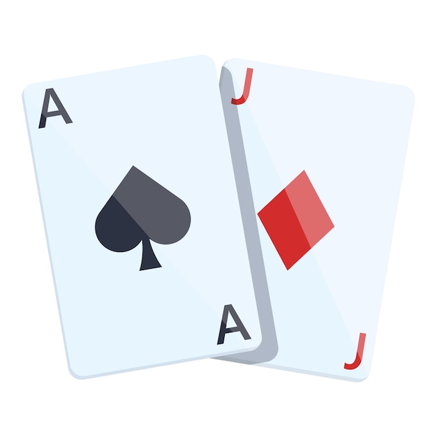 Vector vector de dibujos animados de icono de tarjetas de casino juego de baraja de cartas de póquer