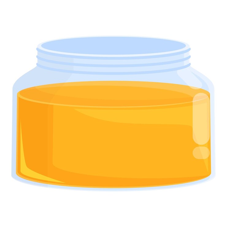 Vector vector de dibujos animados de icono de tarro de miel néctar de abeja jarabe de oro