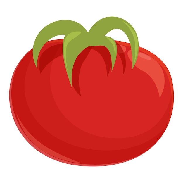 Vector de dibujos animados de icono de tomate rojo vegetal de cereza agricultura orgánica