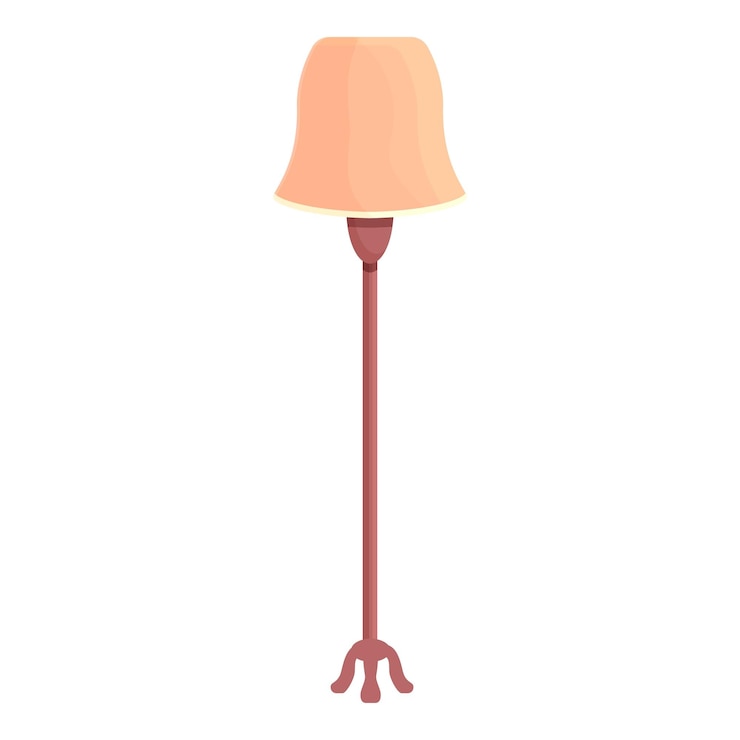 Vector vector de dibujos animados de icono de torchere antiguo iluminación de mesa de luz de hogar