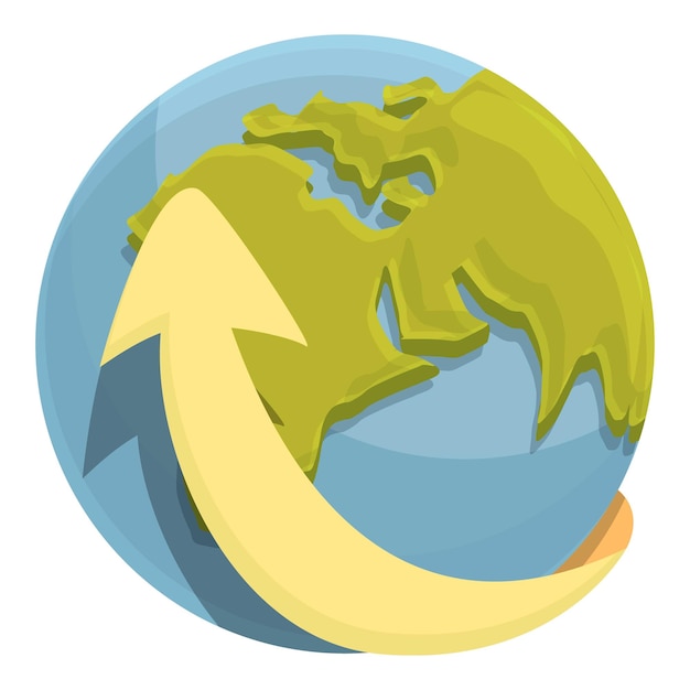 Vector de dibujos animados de icono de viaje en avión Viaje mundial Mapa tierra