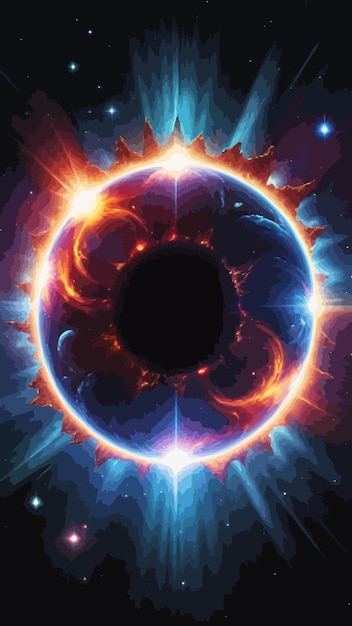 Un vector de dibujos animados de ilustraciones de supernovas