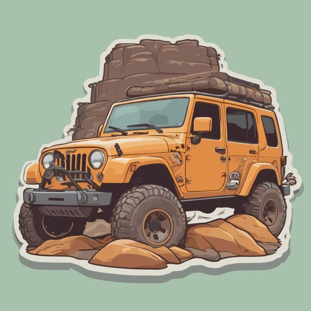 Vector de dibujos animados de jeep fuera de carretera