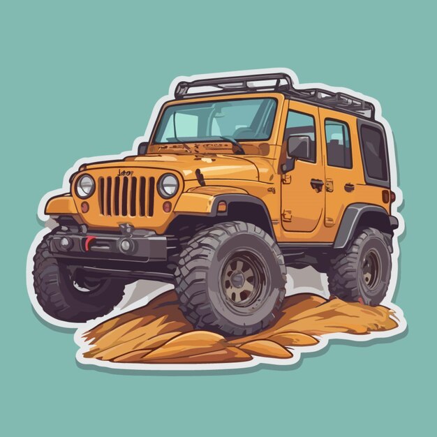 Vector vector de dibujos animados de jeep fuera de carretera