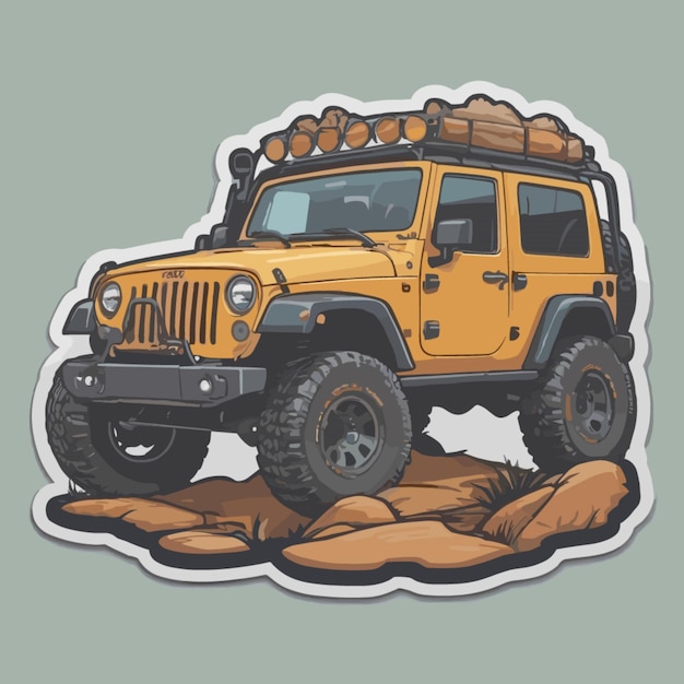 Vector vector de dibujos animados de jeep fuera de carretera