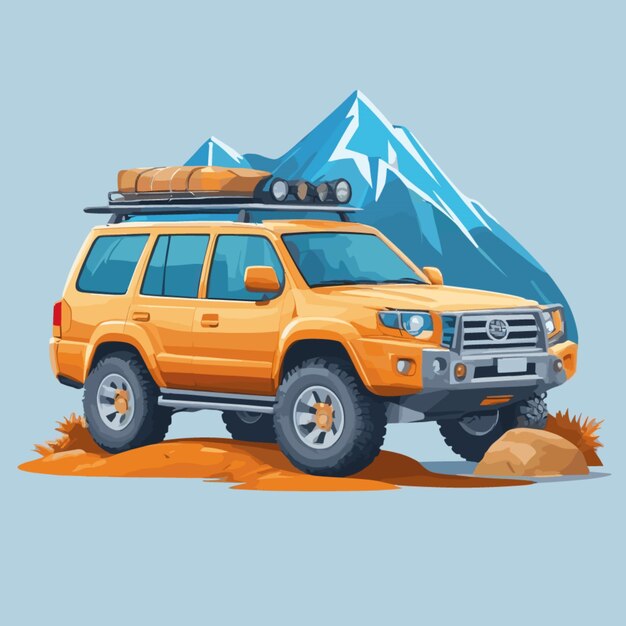 Vector vector de dibujos animados de jeep de montaña