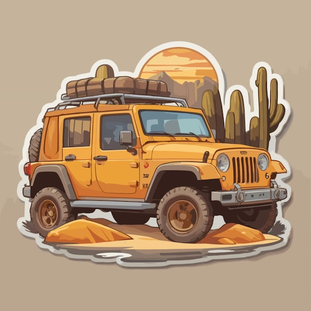 Vector de dibujos animados de jeep de postre