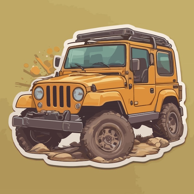 Vector vector de dibujos animados de jeep