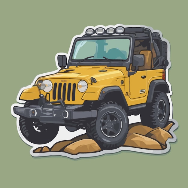 Vector vector de dibujos animados de jeep