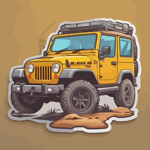 Vector vector de dibujos animados de jeep