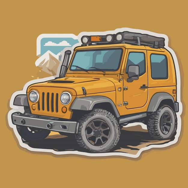 Vector vector de dibujos animados de jeep