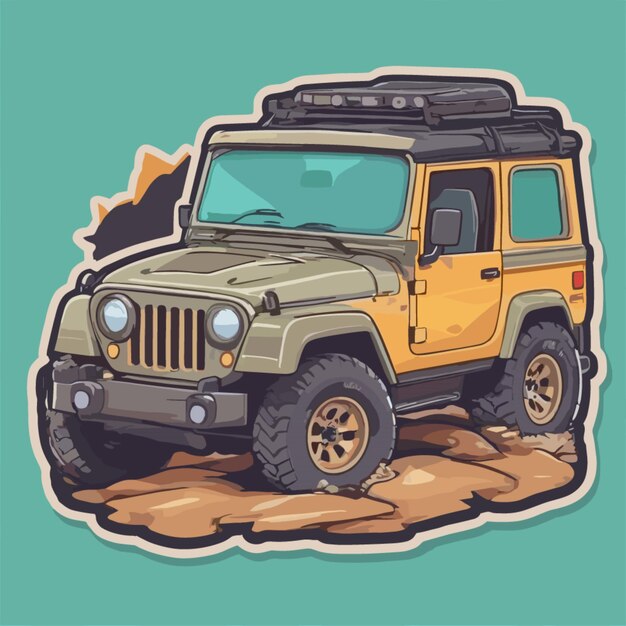 Vector vector de dibujos animados de jeep