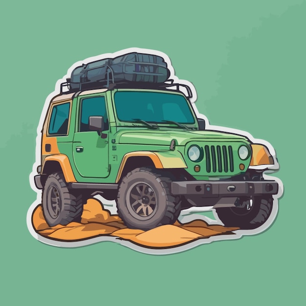 Vector vector de dibujos animados de jeep