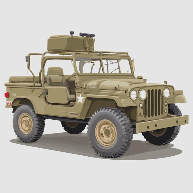 Vector vector de dibujos animados de jeeps militares