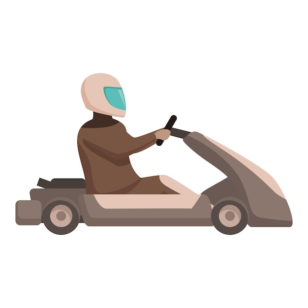 Vector de dibujos animados de karts de carreras de potencia Velocidad del motor