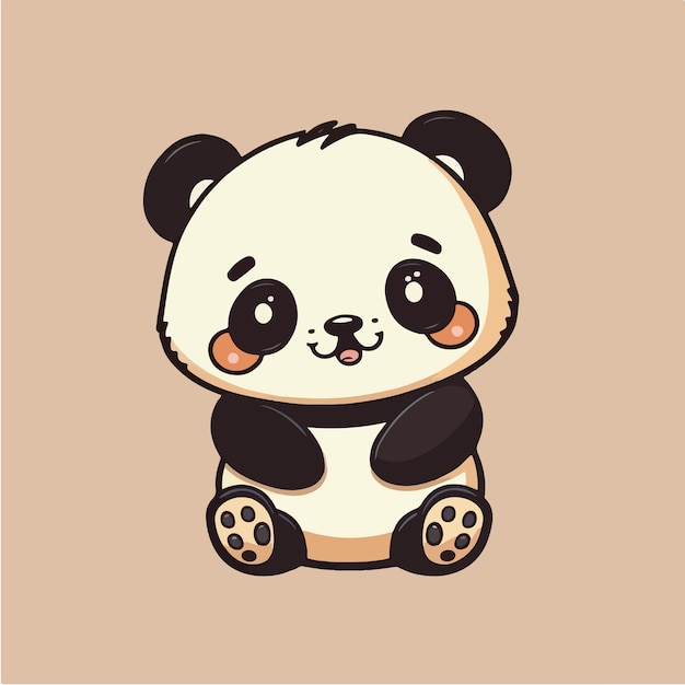 Vector vector de dibujos animados lindo panda