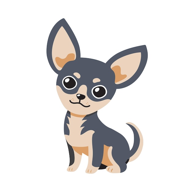 Vector de dibujos animados lindo personaje chihuahua perro