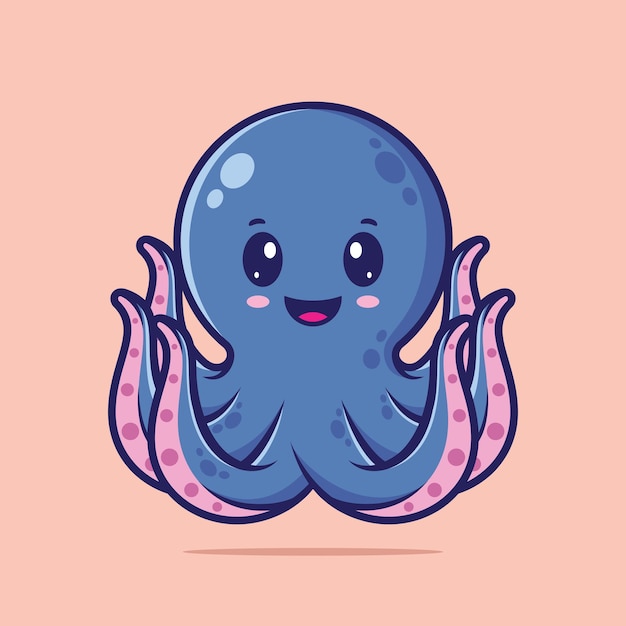 Vector de dibujos animados lindo pulpo