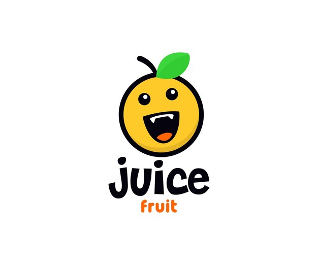 Vector de dibujos animados de logo de jugo de naranja