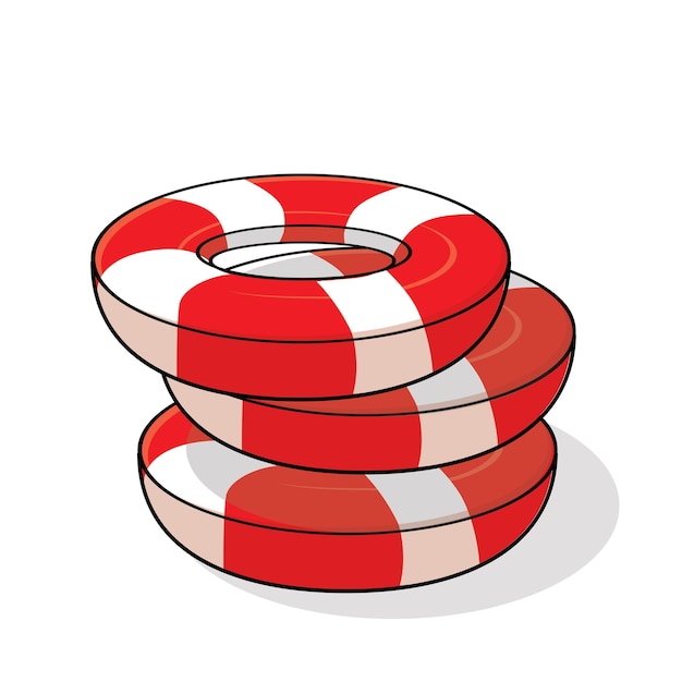 vector de dibujos animados de logotipo de icono de aro salvavidas