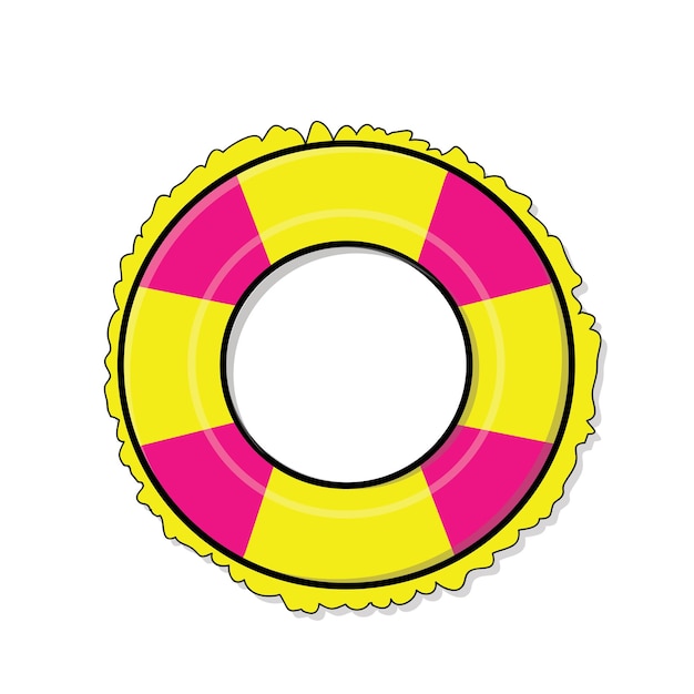 vector de dibujos animados de logotipo de icono de aro salvavidas
