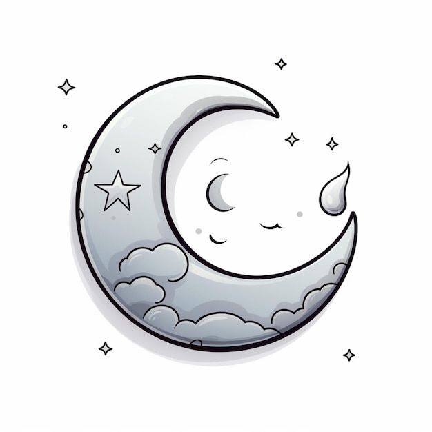 Vector vector de dibujos animados de la luna