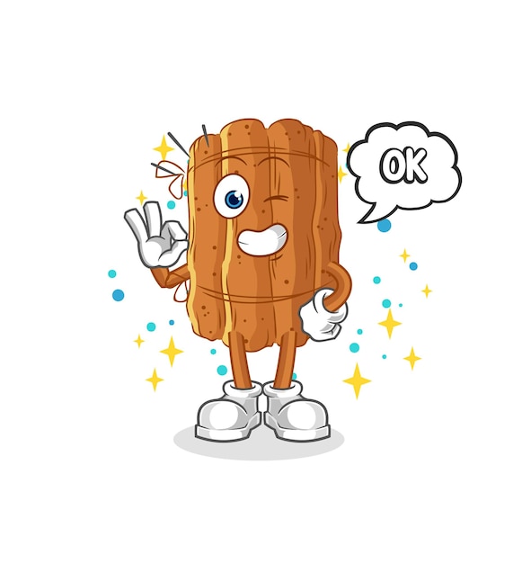 Vector de dibujos animados de mascota de acuerdo de canela