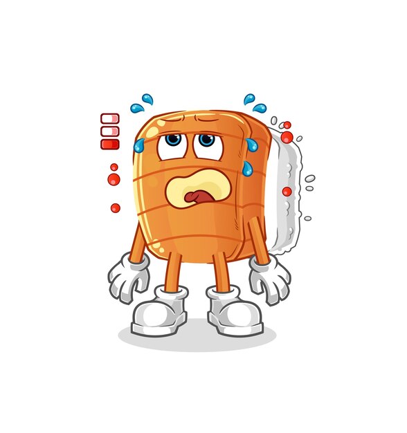 Vector de dibujos animados de mascota de batería baja de sushi