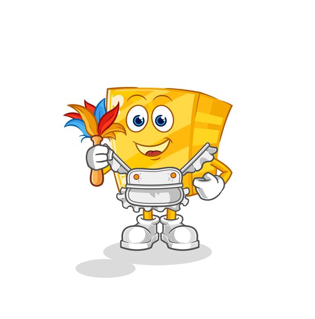 Vector de dibujos animados de la mascota de la criada de oro