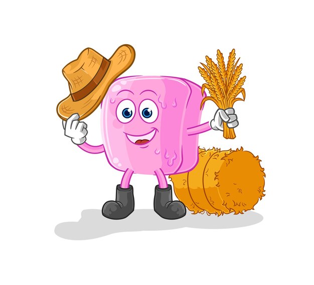 Vector de dibujos animados de mascota de granjero de uñas