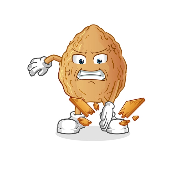 Vector de dibujos animados de mascota de karate de almendra
