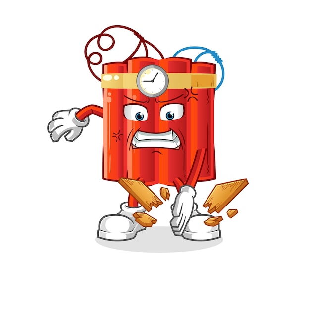 Vector de dibujos animados de mascota de karate de dinamita
