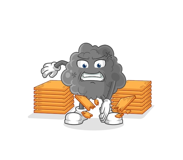 Vector de dibujos animados de mascota de karate de nube negra