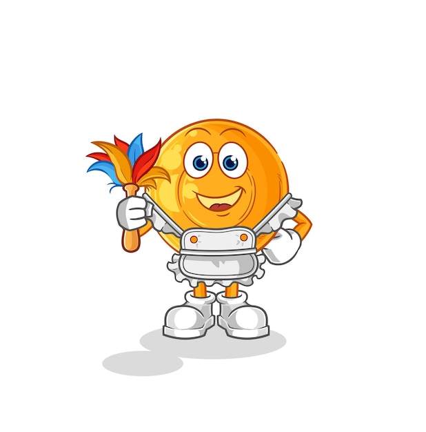 Vector de dibujos animados de mascota de mucama de pastillas para la garganta