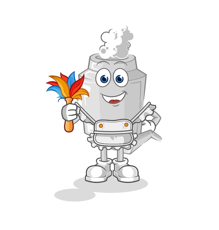 Vector vector de dibujos animados de mascota de sirvienta de escape
