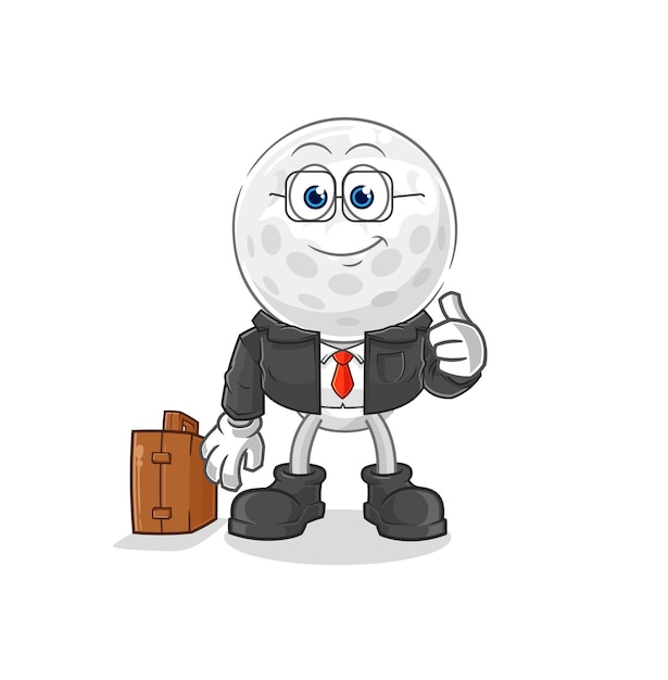 Vector de dibujos animados de mascota de trabajador de oficina central de golf