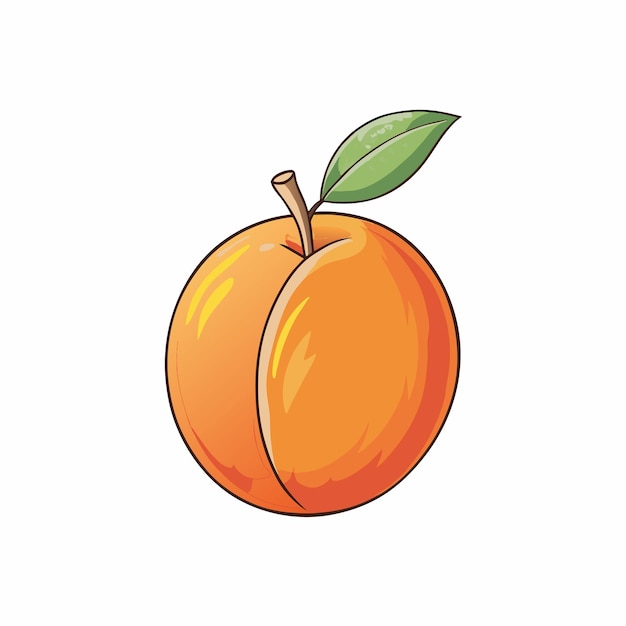 Vector de dibujos animados de melocotón Ilustración concepto de obra de arte de estilo plano