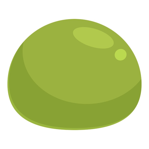 Vector de dibujos animados de mochi de harina verde postre de comida