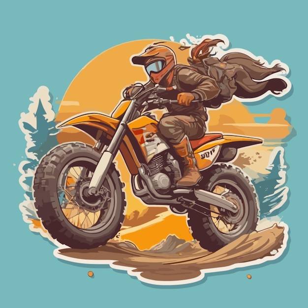 Vector de dibujos animados de motocicletas todoterreno