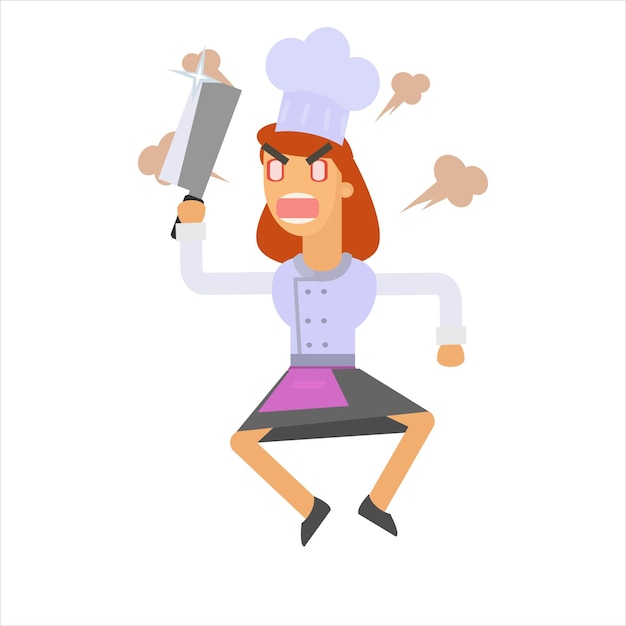 Vector de dibujos animados de mujer chef