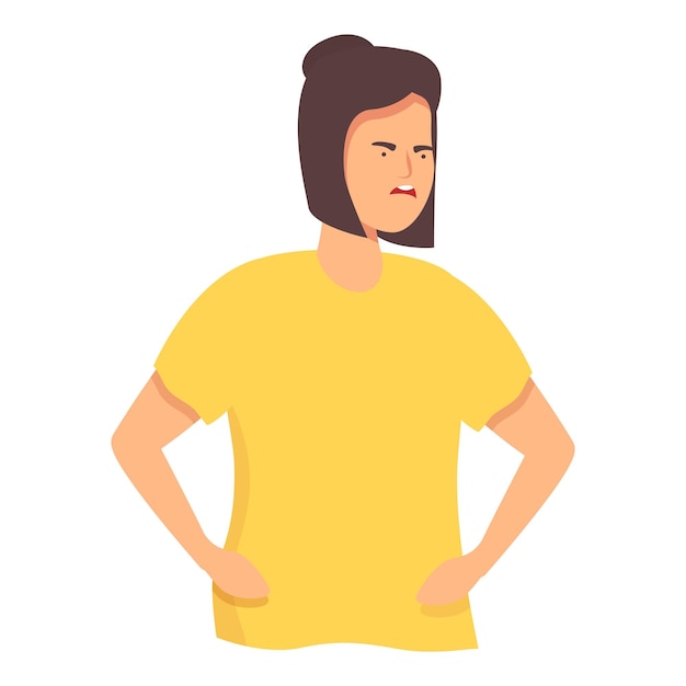Vector de dibujos animados de la mujer enojada.
