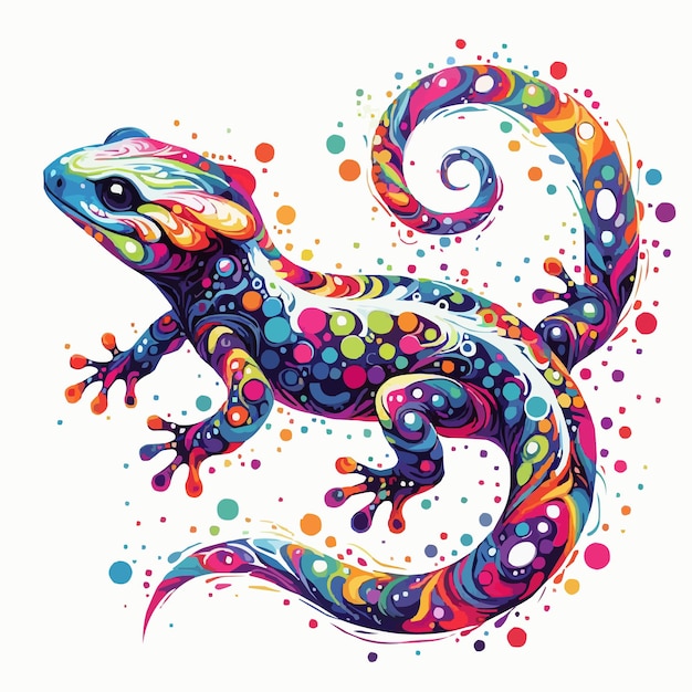 Vector de dibujos animados multicolores en fondo blanco