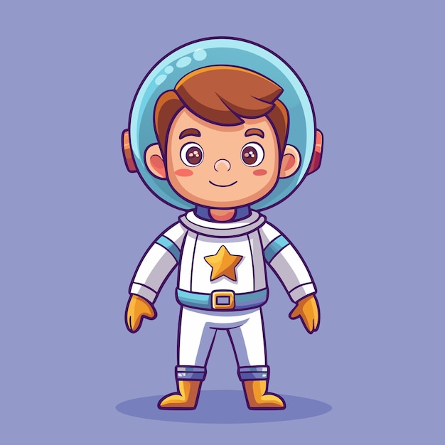 Vector de dibujos animados del niño astronauta
