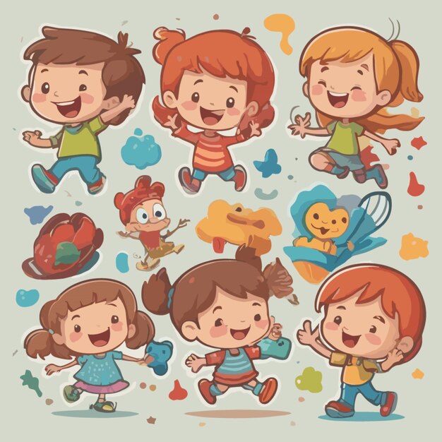 Vector de dibujos animados para niños