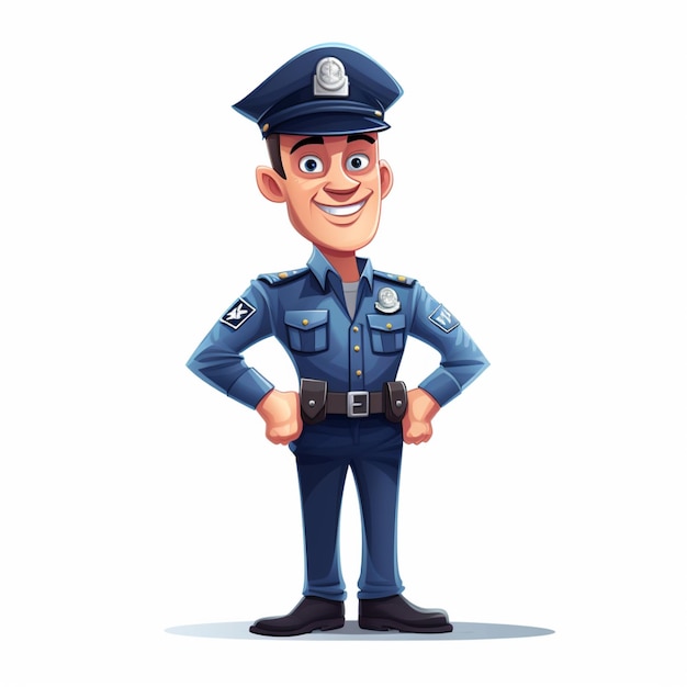 Vector de dibujos animados de oficiales de policía